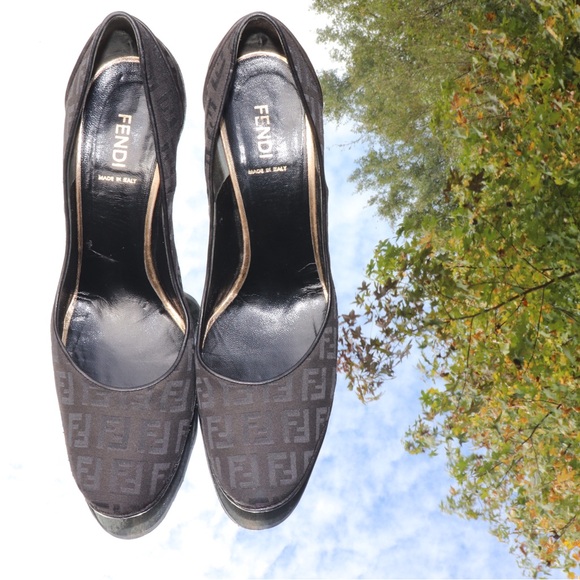 Fendi Shoes - Fendi Women's Black and Brown Heels